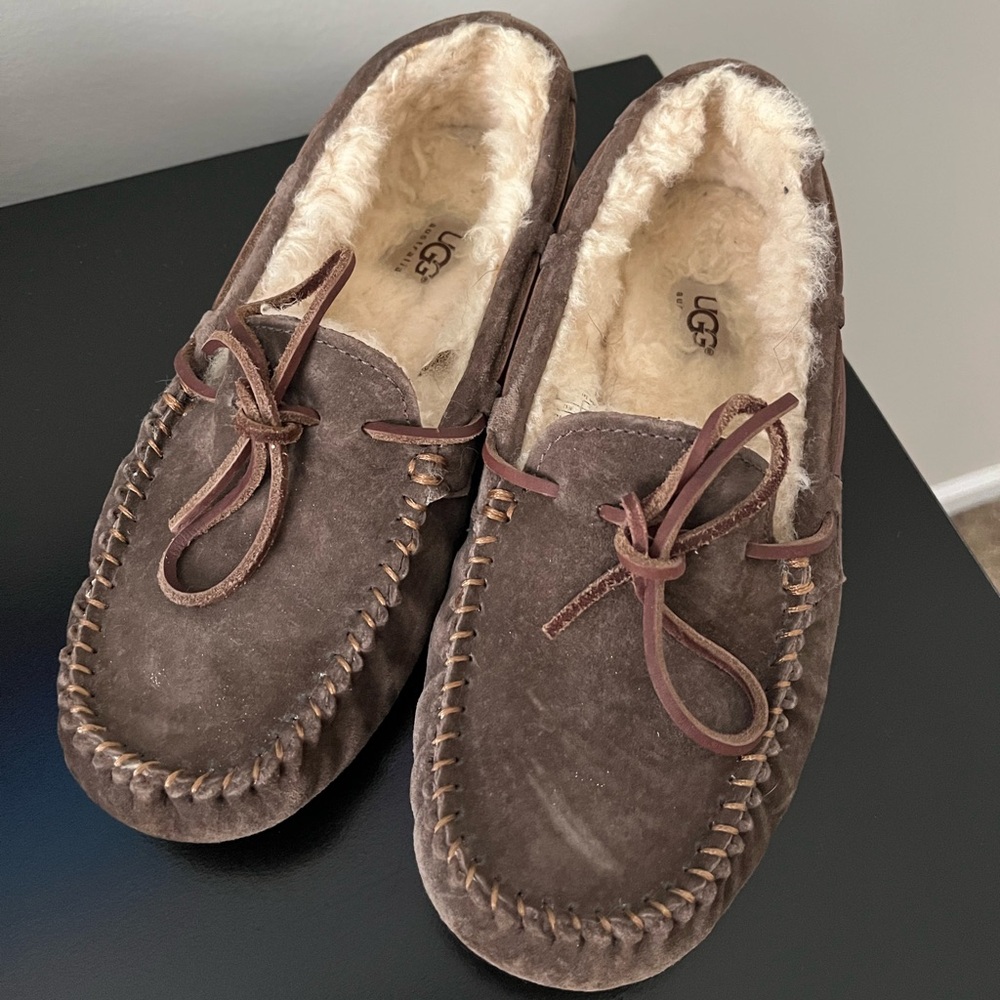 UGG Brown Suede Moccasin Slippers